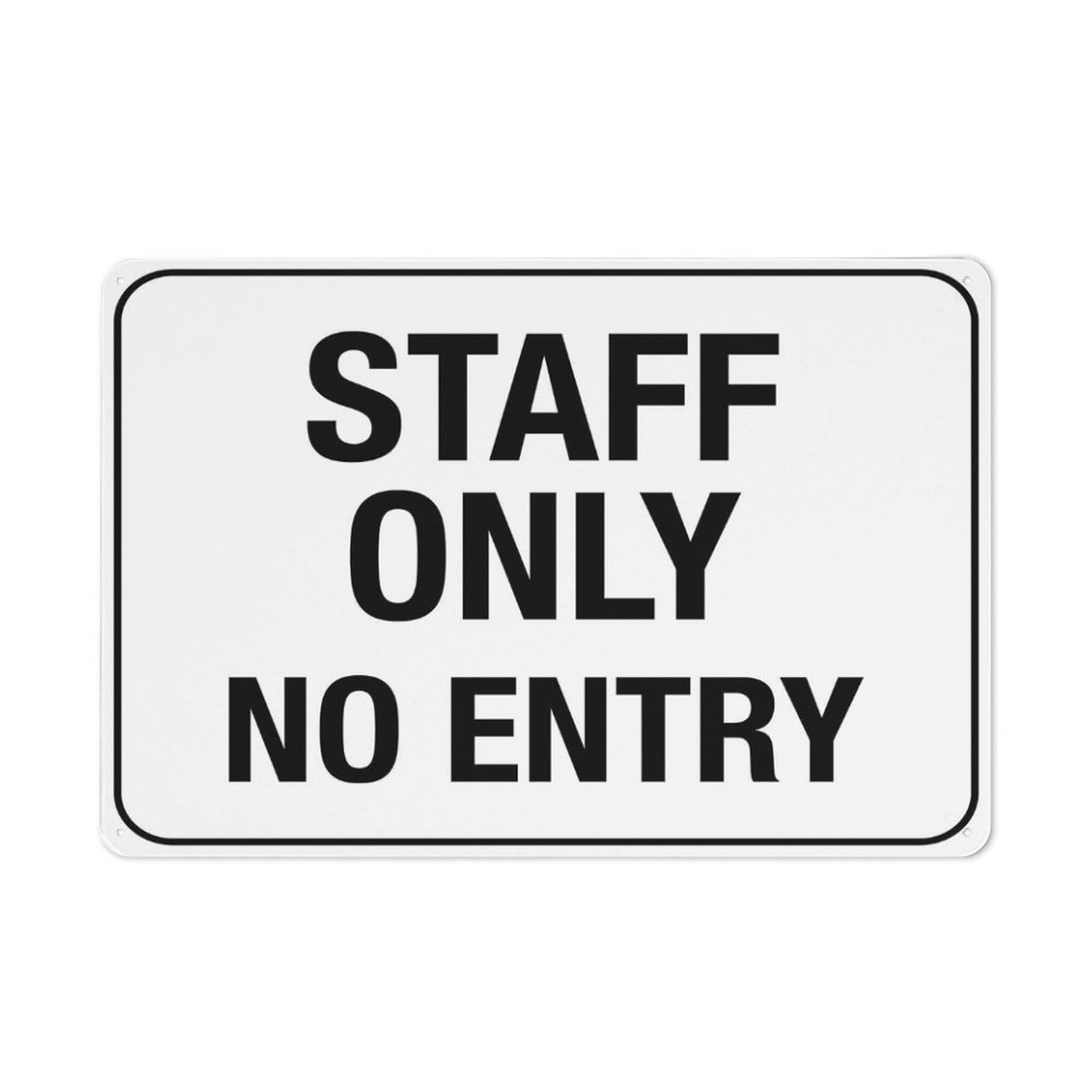 Staff Only (No Entry) Sign, 8x12 Inch Outdoor Metal Sign for Business, Workplace, Office, Home, Garden