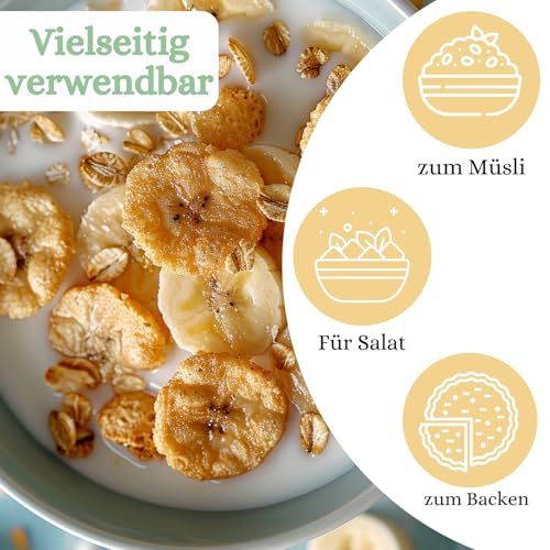 1001 Frucht - Bananenchips ohne Zuckerzusatz, 1kg, Neue Ernte, getrocknete Bananen mit Honig veredelt, geschmackvolle Chips, trockene Bananen als Trockenobst
