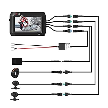 Amazon.co.jp: Motocam バイク用ドライブレコーダー前後カメラ 3