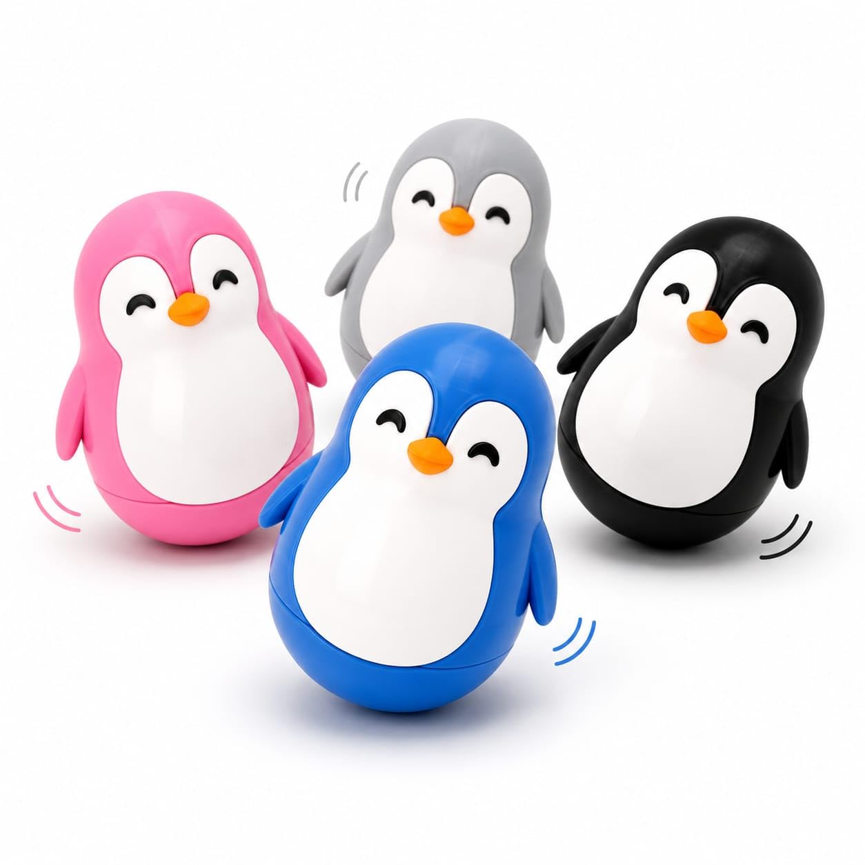 Roly Poly Penguin Wobbler | Cute Self-Righting Penguin Desk Toy | Stress Relief Fidget Toy | Mini Penguin Collectible | Office Desk Decor & Gift (Macaroon Pink, 1 pc) — Amazon image 15