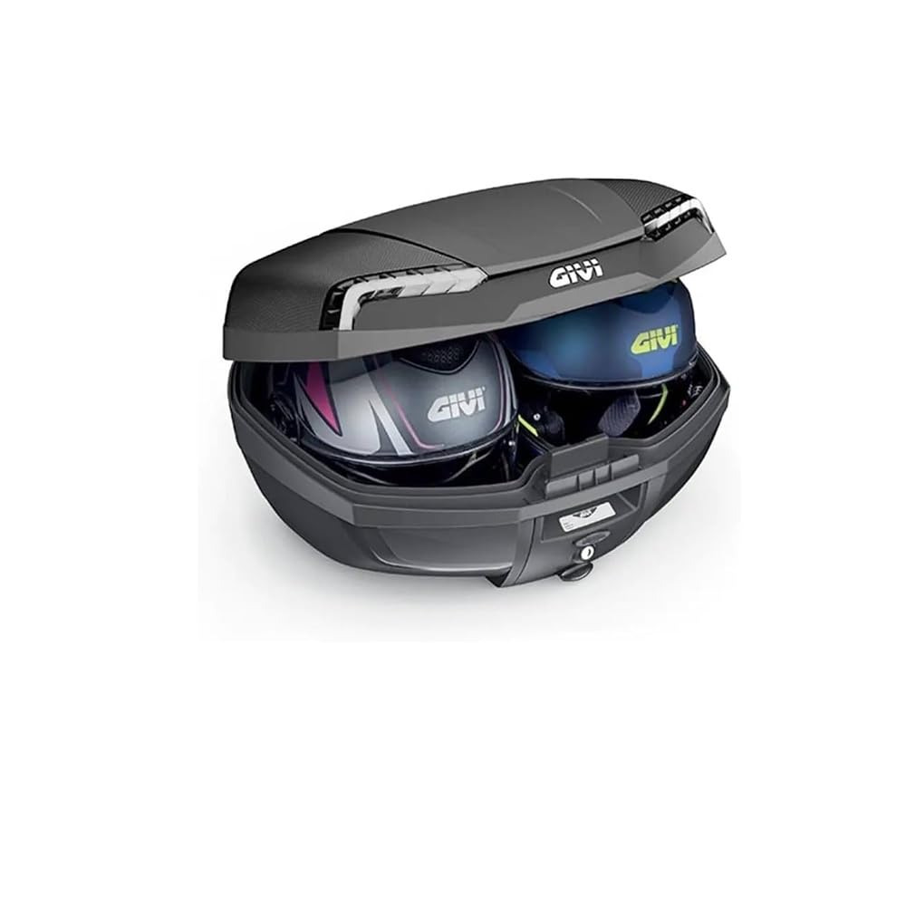 COMPATIBILE CON YAMAHA T-MAX 500 WHITE MAX BAULETTO E46NT VALIGIA GIVI TECH RIVIERA 46 LITRI BAULE PER MOTO SCOOTER+PIASTRA E KIT UNIVERSALE PER PORTAPACCHI POSTERIORE