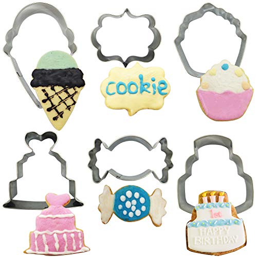Cookie Cutter Set for Kids, 6 Pieces Stainless Steel Metal Cookie Cutters Shapes