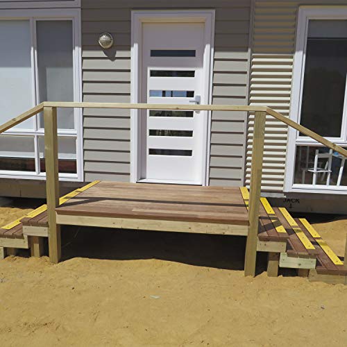 Gripstrip Stair Treads For Wooden Steps, Non Slip Stair Grips For Outdoor Or Indoor Use, Screw Down | Weather Resistant | Anti Slip Step Treads For Safety - Yellow, 8 Pack, 15"X3.25" #TOP7