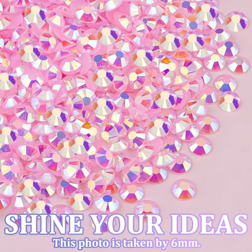 Image of 25000Pcs Resin Rhinestones for Crafting, Light Pink AB 2-6mm Mixed Sizes Non Hotfix Flatback Gems with 1Pcs Glue, Bedazzling Crystal for DIY Craft Clothing Mugs Tumblers Shoes Fabric Decor Nail Art
