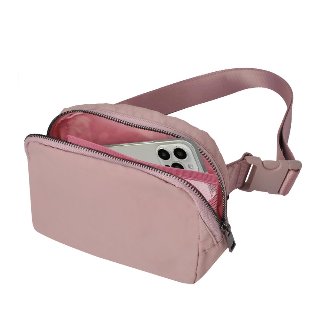NGIL Mini Belt Bag for Women Crossbody Pack Workout Traveling Running Hiking Waist Bag with Adjustable Strap(Pink)