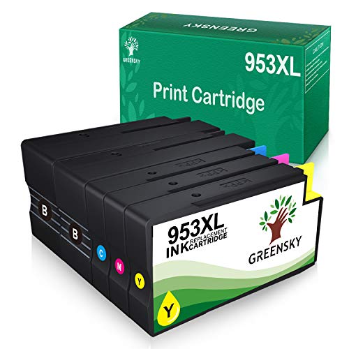 GREENSKY Reemplazo de Cartuchos de Tinta Compatibles para HP 953 XL 953XL para HP OfficeJet Pro 8710 8720 7720 7730 7740 8715 8718 8210 8725 8218 8728 8730 8740 (1Negro 1Amarillo 1Cian 1Magenta)