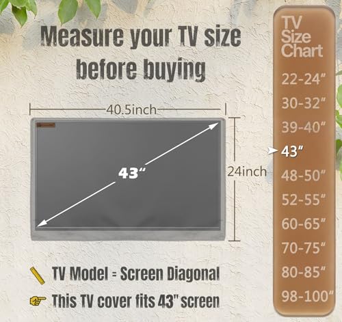 IC ICLOVER Outdoor TV Cover 43 Inch, Heavy Duty Weatherproof TV Protector by IC ICLOVER - Image 2