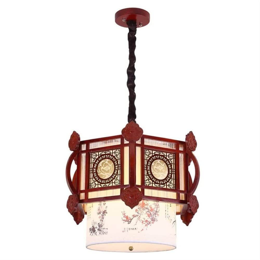 Abinlina Chinese Style Solid Wood Chandelier - Minimalist Hanging Lamp for Kitchen, Entryway, Living Room, Dining Room