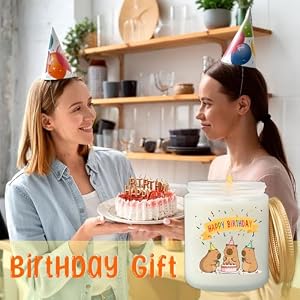 Funny Happy Birthday Candle Cute Capybara Birthday Gift for Adults and Kids Handmade Soy Scented Candle for Daughter Son Mom Dad Friend