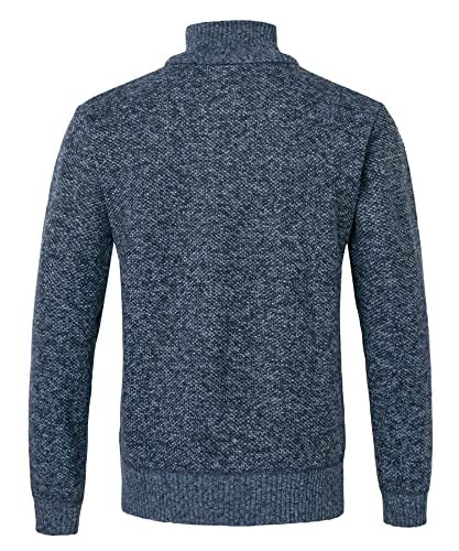 Mens Quarter-Zip Sweaters Stand Collar Pullovers Winter Fleece Warm Knitted Pullover Sweater3