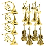 HOMOBABE 12個 クリスマス飾り楽器ミニオーナメント 小型楽器キット 軽量で滑らかな表面 ホーム パーティー装飾に