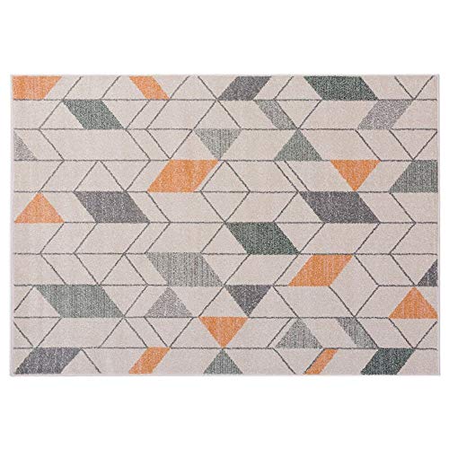 Tapis rectangle géométrique orange 133x190cm MU Maison - 2