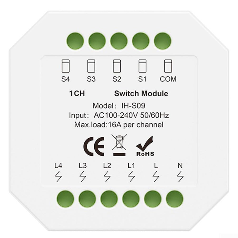 Para Tuya para Zigbee Módulo de interruptor inteligente 16a Capacidad Aplicación Control remoto y control de voz Temporizador de gestión de grupo Relé de cuenta regresiva Estado Blanco Material ABS