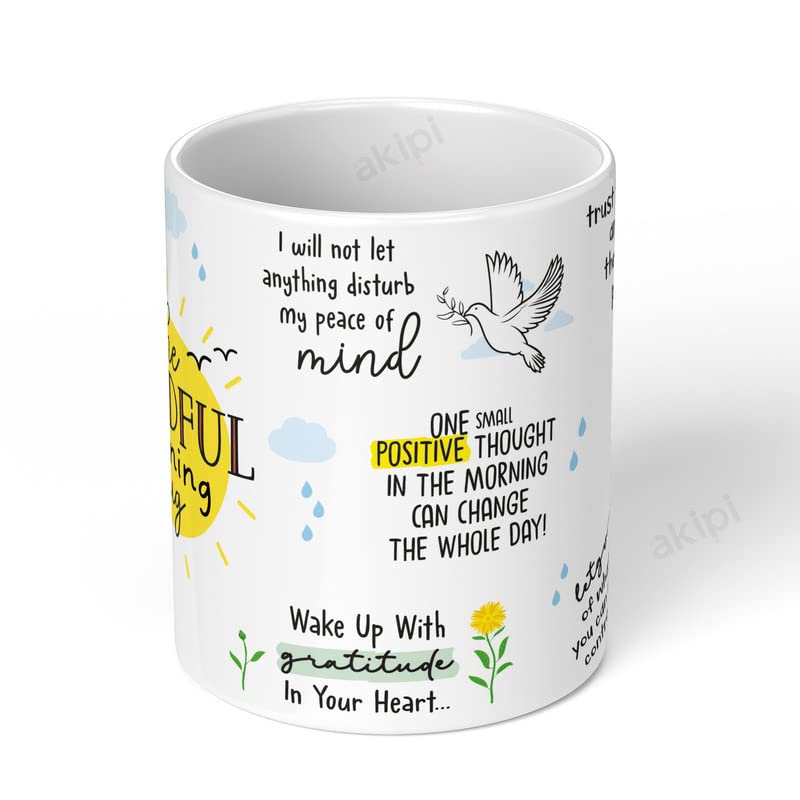 Image of The Mindful Morning Mug - Inspirational Ceramic Mug 11oz Designer Coffee /Tea Cup ARM574