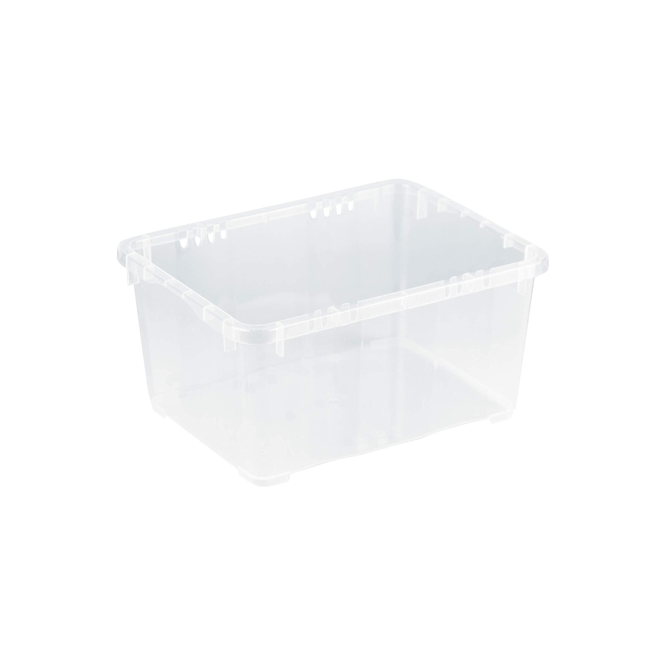 Grizzly małe pudełka do organizowania z pokrywkami, 1,7 litra, przezroczyste pojemniki do układania w stos, przezroczysty organizer, 19 x 14,5 x 9 cm, 12 sztuk