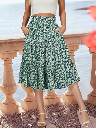 Image of Berydress Midi Skirts for Women 2026 High Waist Casual Summer Boho Skirt