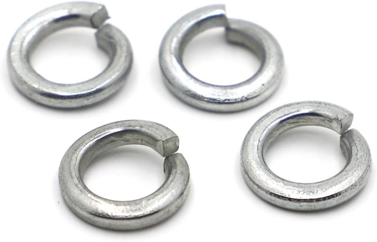 CREAP 304 Stainless Steel/White Zinc/Black Zinc Steel Spring Split Lock Washer Elastic Gasket M2 M2.5 M3 M4 M5 M6 M8 - M24 (GB93)(White Carbon Steel,50pcs M6)