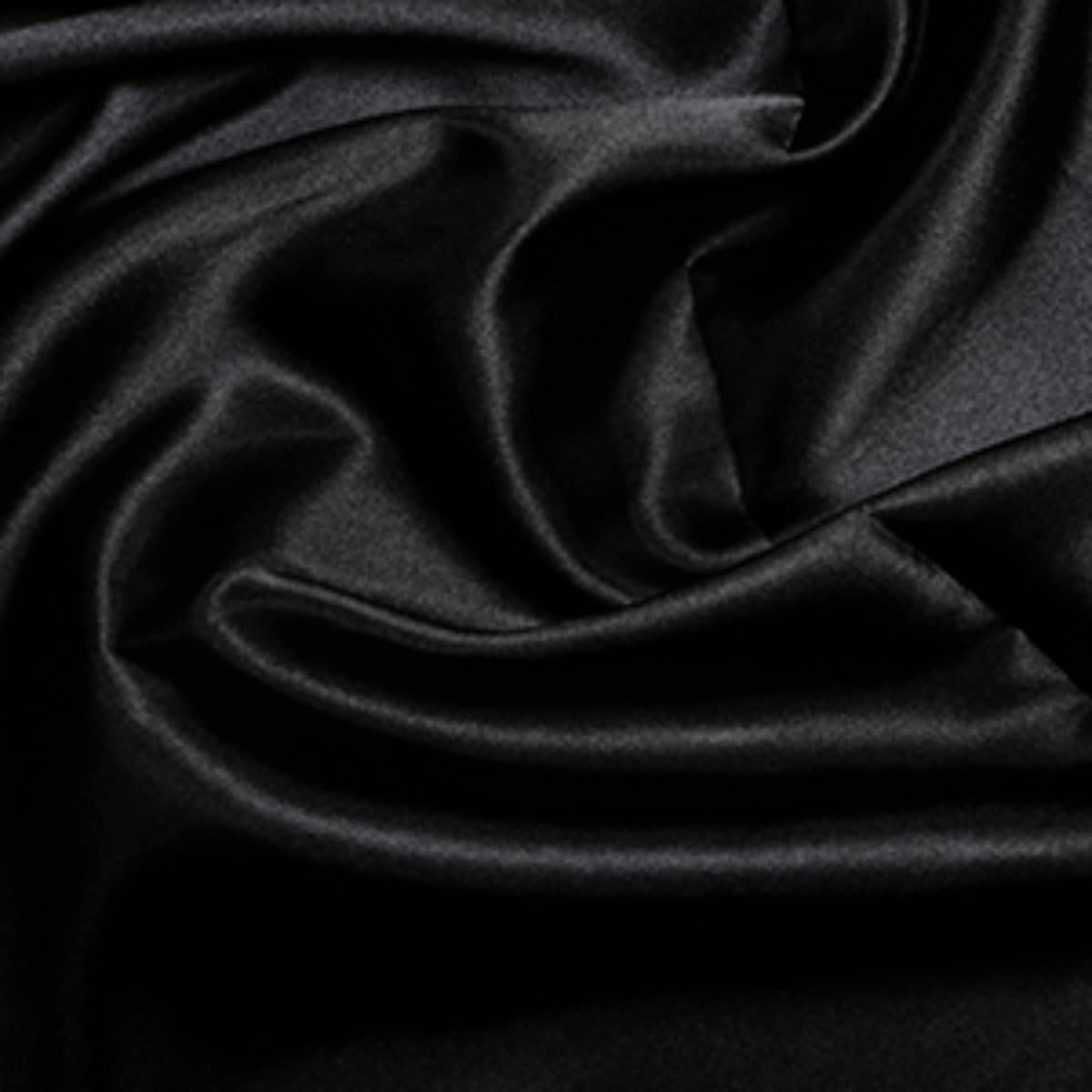 Silky Bridal Satin Fabric Material - Black, 10Mtr 1000cm x 150cm