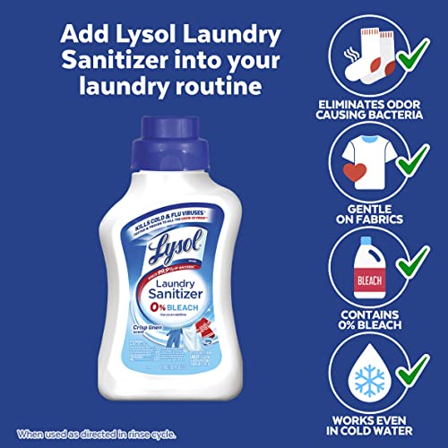 Lysol Laundry Sanitizer Liquid, Detergent Additive, Crisp Linen, 41oz, 2Pk - image 4