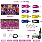 95 Pcs 70s Party Decorations Disco Party Balloons Decoration 70's Party Bundle Includes Inflatable Radio Boombox and Mobile Phone, Disco Plastic Party Backdrop, Tablecloth, Balloons for Hip Hop Party - Image 2