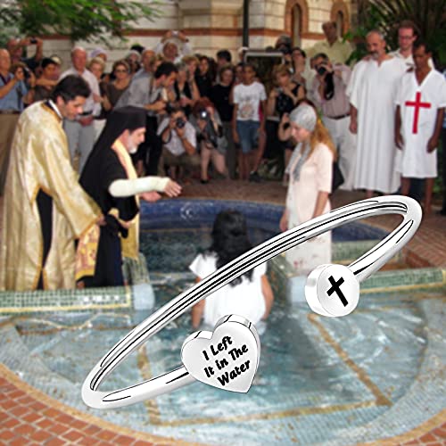 ENSIANTH Baptism Gift For Women I Left it in The Water Cuff Bracelet Adult Baptism Gift, Baptized Bracelet for Teen3