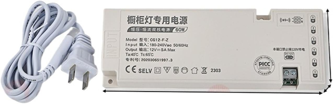 LED Wardrobe Wine Cabinet Light Power Supply Touch Human Hand Sweep Single Double Door Induction Switch Probe Split Detachable(DC12V-24W)