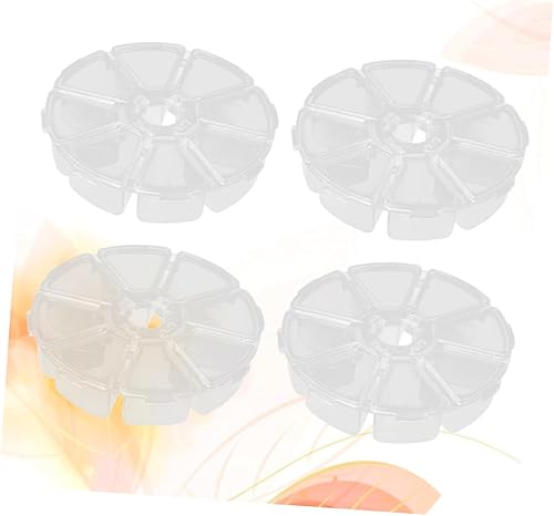 Vista 4 de COHEALI 8 recipientes transparentes transparentes con cuentas circulares para organizar joyas acrílicas, cuentas de piedras preciosas, contenedores