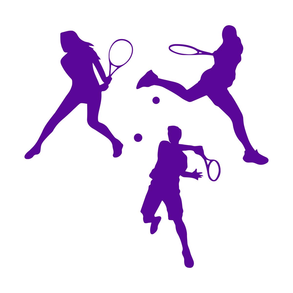 Lzhouting Wall Stickers 5096 Tennis Players Sports Wall Sticker Set Vinyl Wall Decal Playing Room Classroom Decoration Wall Decals For Gymnasium Extra Large - 74X74cm