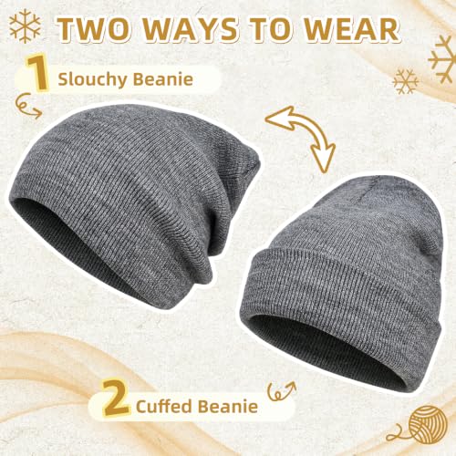 Image of ZOORON Beanie for Men Women Slouchy Winter Beanie Hats Cuffed Skull Caps