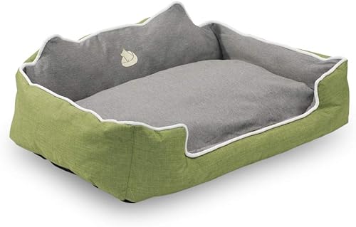 Miniatura 11 de long rich Happycare Textiles - Cama rectangular para mascotas HCT-TX1-SAGE-S, salvia a gris Azul/ Gris,Sabio A Gris