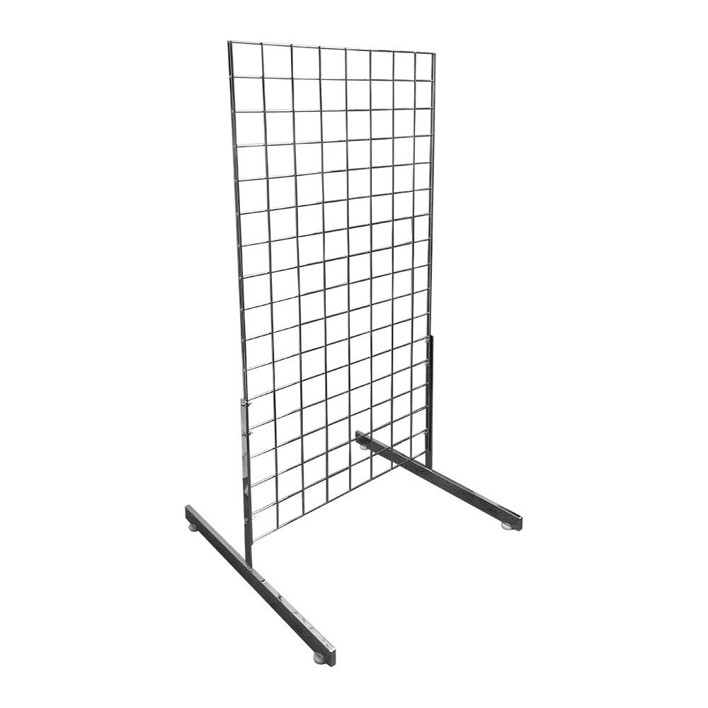 Prolinemax 3 Pc Chrome Gridwall Panels 2' x 4' T-Leg Stands Display Hanging Fixture