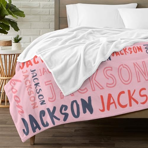 Personalized Name Blanket Customized Baby Blankets for Girls Boys Adults Monogrammed Blankets and Throws Christmas Birthday Mothers Fathers Valentines Day Gift