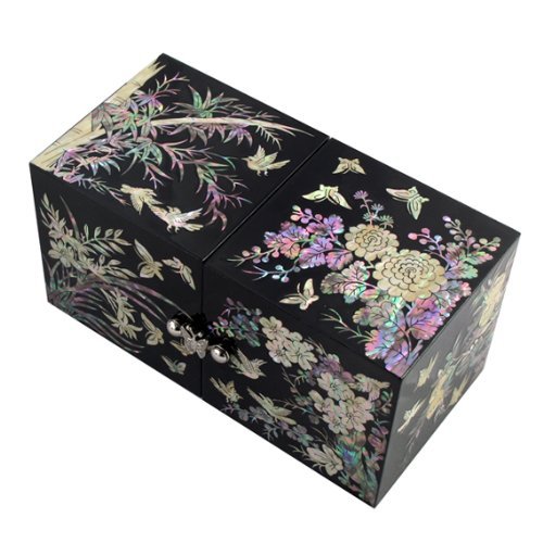 y 伝統工芸 螺鈿細工 ジュエリーケース ミラー付き y 伝統工芸 螺鈿細工 ジュエリーケース ミラー付き