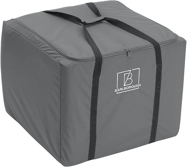 Barlborough Garden Cushion Protective Storage Bag Cover Square Large 80 x 80 x 60cm Waterproof Resistant for Outdoor Furniture Sofa Cushions Grey