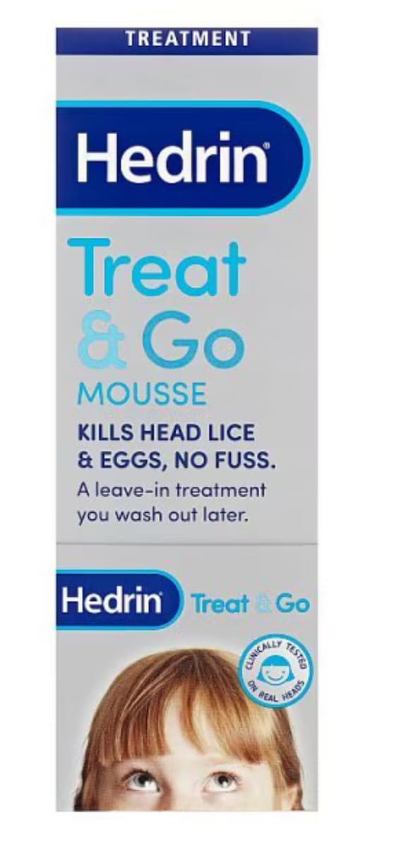 Hedrin Treat & Go Foaming Mousse 100ml - Head Lice Treatment, Nits Treatment, Kills Headlice and Eggs in 15 Minutes