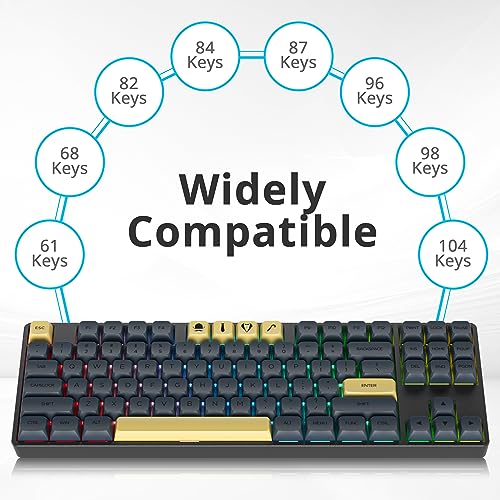 Image of Guffercty kred Black XDA Profile PBT Keycaps, 142-Keys Gentleman Custom keycaps for 60% 65% 75% 100% Fullsize US&ISO Layout Mechanical Gaming Keyboard (Gentleman)