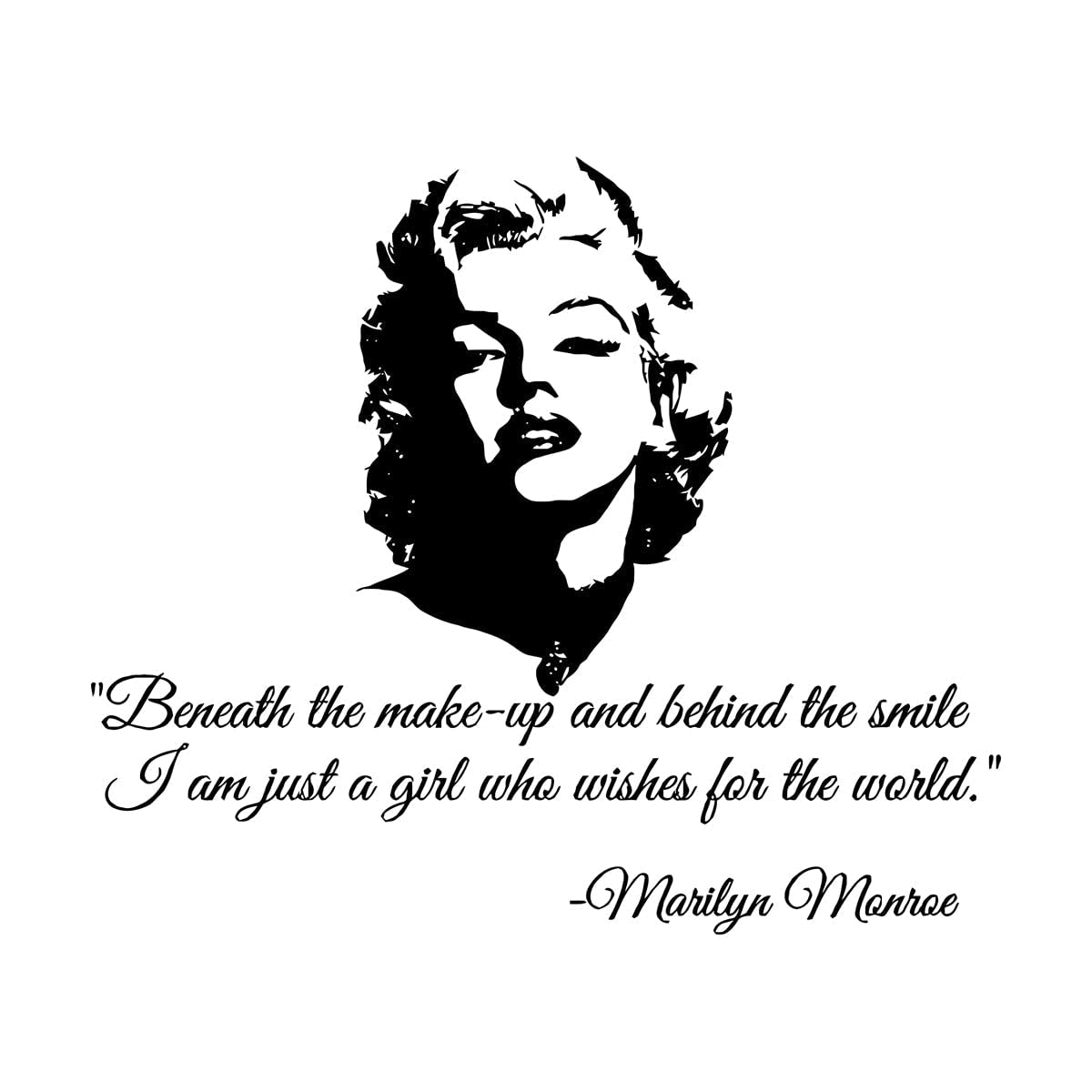 Beneath the Make-up and Behind the Smile Vinyl Wall Art Inspirational Words Home Bedroom Decoration Small - 42x50cm โ image 1