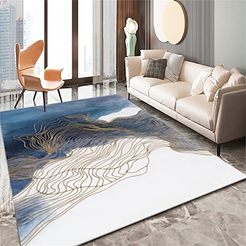 Tapis de salon pas cher 60x90 moquette intérieure bleue