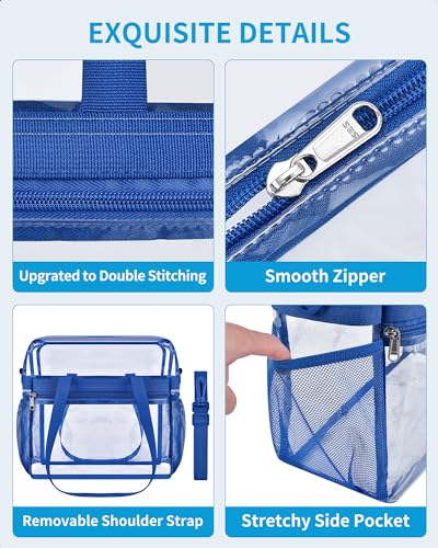 Image of Paxiland Clear Bag for Stadium Events 12x6x12 inches, Clear Tote Bag with Reinforced Strap, Clear HandBag for Sports Concert
