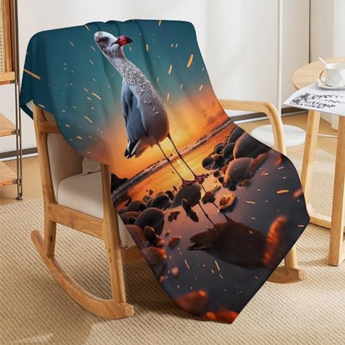 Plaid couverture chaude oiseau en molleton pour vos soirées canapé - 8