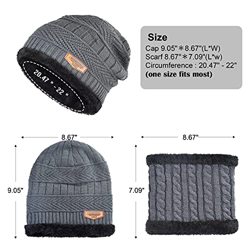 Danmy Boys Beanie Hat,Fleece Lined Hat Scarves Gloves For Toddler Boy Girls Children, Winter Warm Knit Cap For Little Kids (Gray) #TOP3
