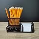 LEVIATAN Schreibtisch Organizer | Stiftehalter Schreibtisch Stifteköcher Tisch-Organizer aus Metall | Büroablage mit Zettelhalter Mesh | 205x103x98mm Schwarz