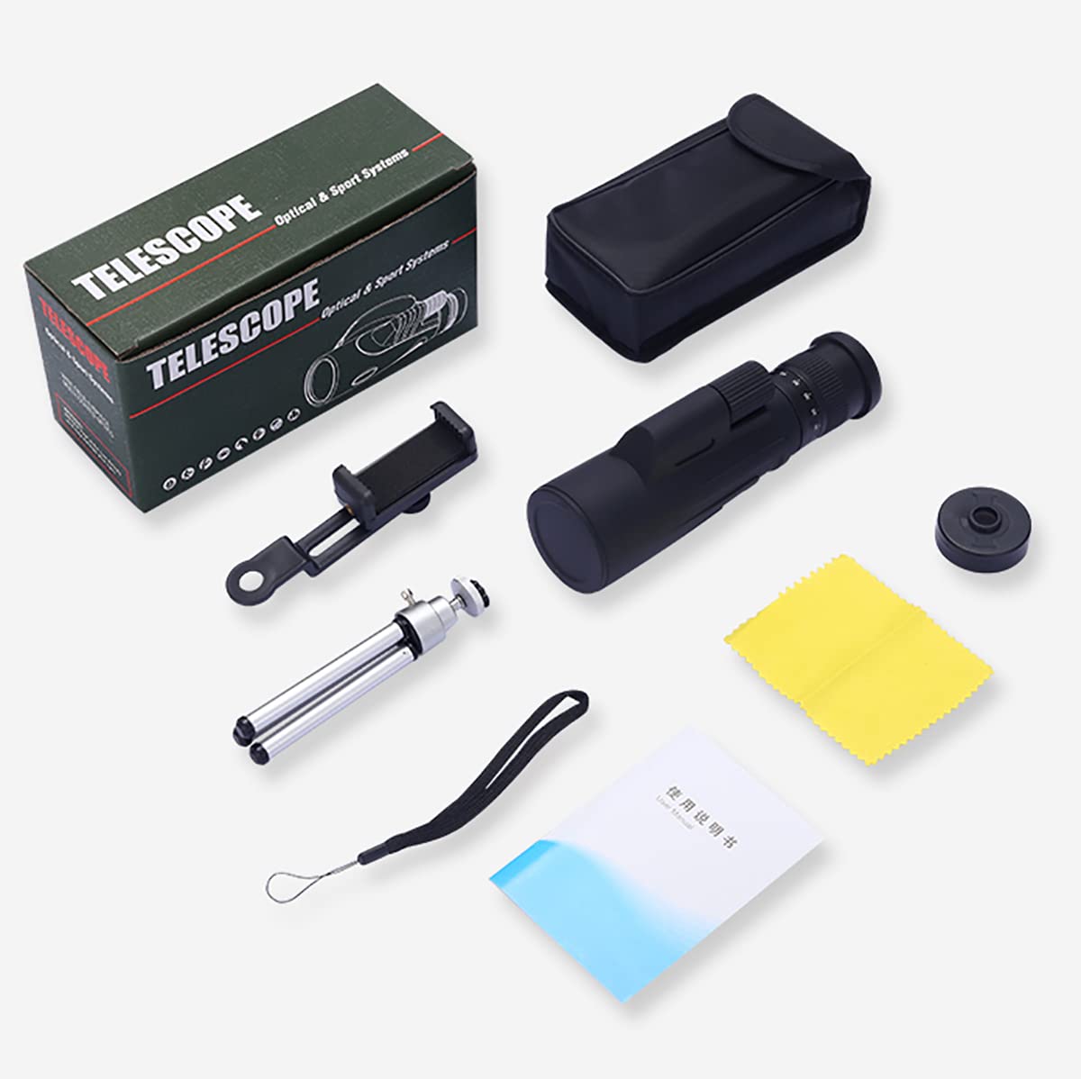 Monokular Teleskop 10-30x50 ED Zoom Monokulare IPX7 Stickstoffgefüllt und Wasserdicht mit BAK4 Prisma & FMC Linse with Adapter and Tripod für Klettern, Ballspiele, Wildtierbeobachtung