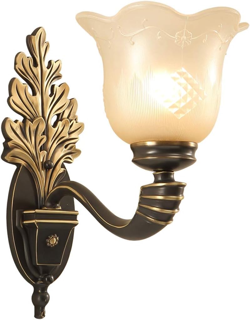 ASerZenith Wall Lamps Compatible With Living Room Wall Lamp American Retro Copper Wall Lamp Living Room Corridor Indoor Lighting Wall Lamp Bedroom Bedside Lamp Wall Sconces,Chandelier Lamps(A)