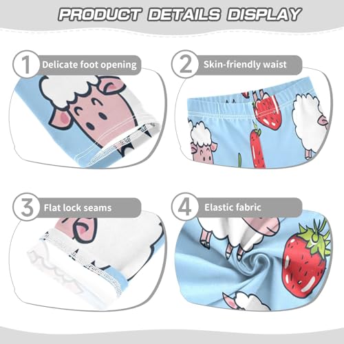 Bolaz Toddler Girls Leggings Printed Yoga Pants Leggings Sheep Eating Strawberries for Kids3