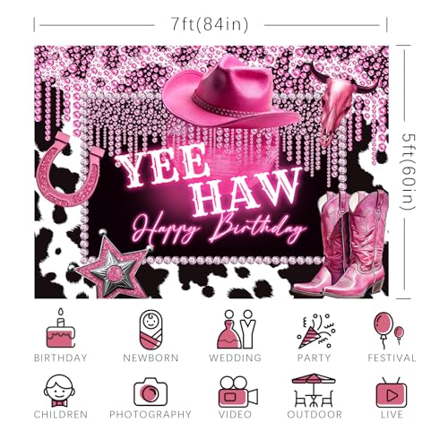 Fondo Fotográfico Western Cowgirl 7x5ft Color Rosa miniatura 5