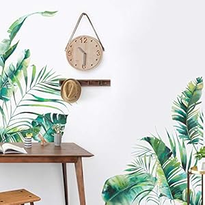 COVPAW® Muursticker XXL groene tropische planten natuur palmen bladeren wandafbeelding afbeeldingen woonkamer slaapkamer…