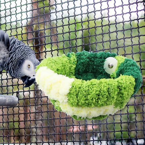 Image of GANAZONO Cozy Plush Parakeet Nest for Cage Winter Bed - Soft Warm Bird Sleeping Hut for Parrots Lovebirds Cockatiels Conures Small Pets 6.69X6.69X3.93In