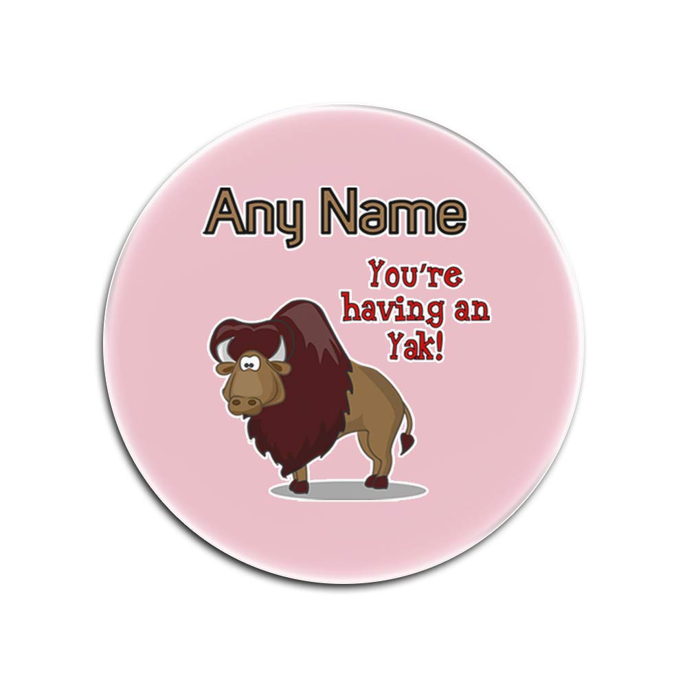 Sous-verres en verre You are Having a Yak roses et ronds par 4 pour vos tables