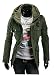 Fine Mens Military Style Hipster Hooded Long Sleeve Jacket Coat M Army green